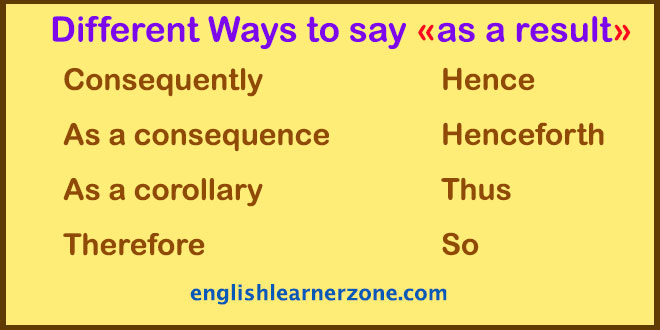 other ways to say as a result