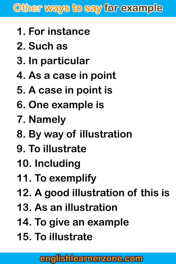 40 Other Ways to Say for Example/Other Words for for Example