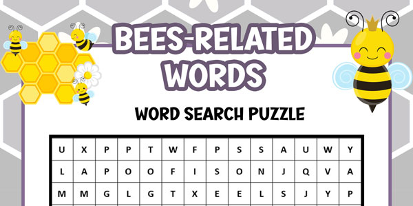 Bee Word Search Free Printable: Word Search Puzzle