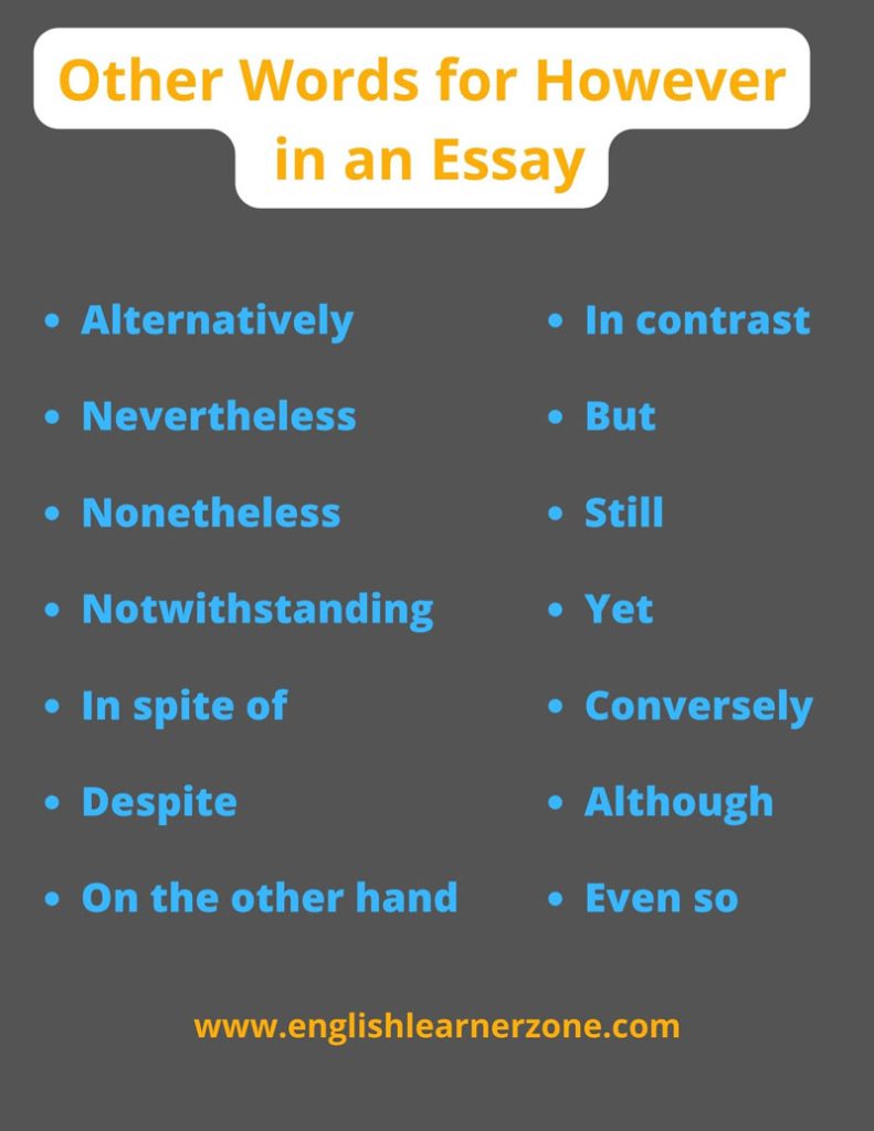 other words for however essay