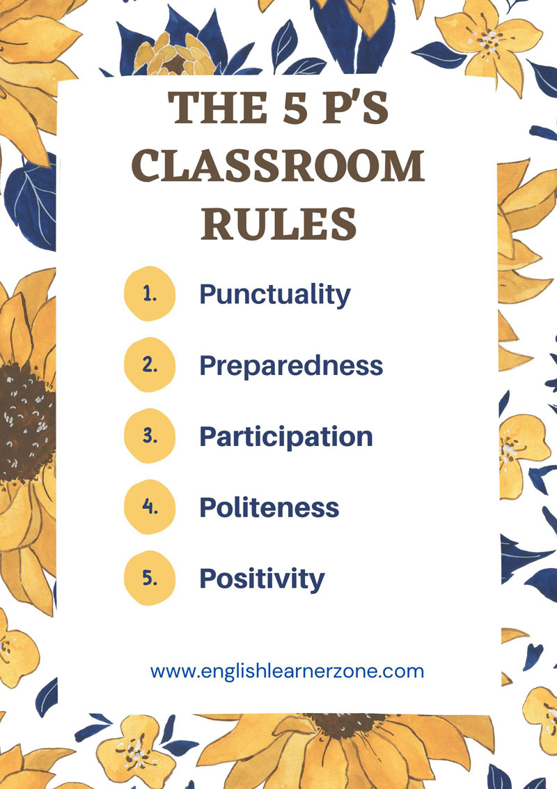 What Are the 5 P's Classroom Rules English Learner Zone