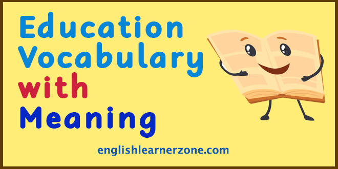 education vocabulary words with meaning