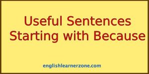 Sentences Starting with Because – English Learner Zone