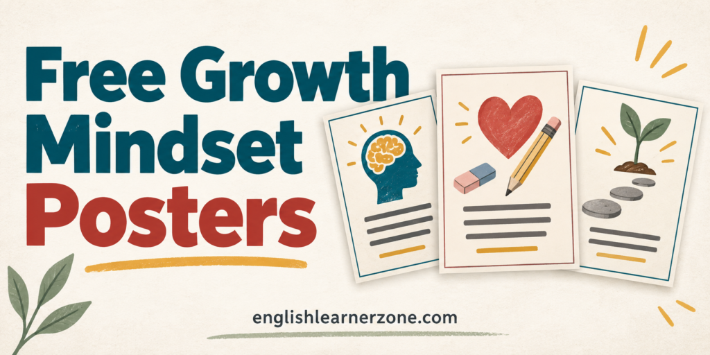 Growth Mindset Posters Free PDF: Short Encouraging Quotes for Students